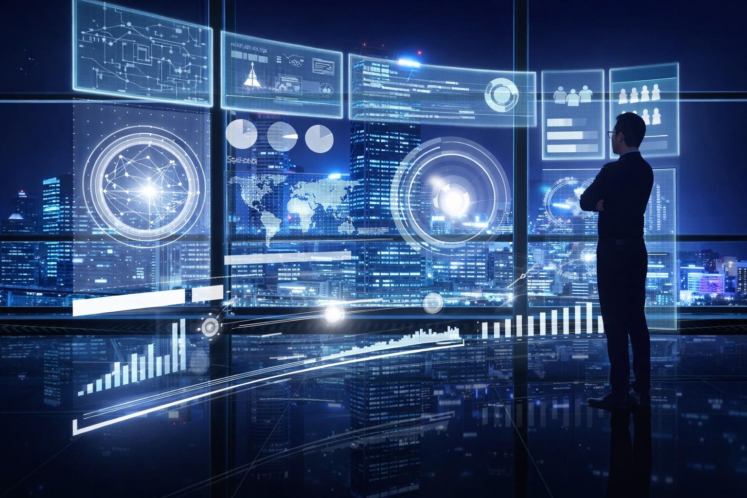 Digital transformation visual representing Sentisor technology services